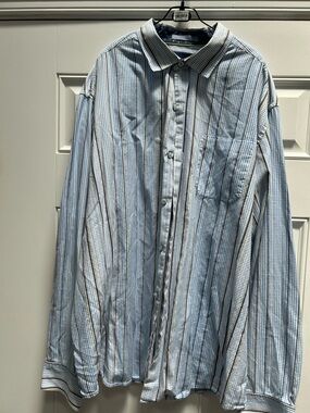 Tommy Bahama Light Blue Striped Shirt Jacket